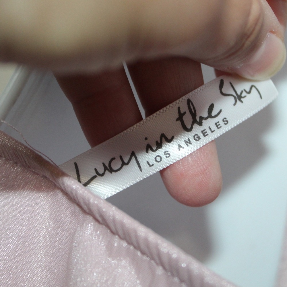 Lucy in the Sky women's pink chiffon cutout romper size M flowy mini summer - Picture 9 of 11